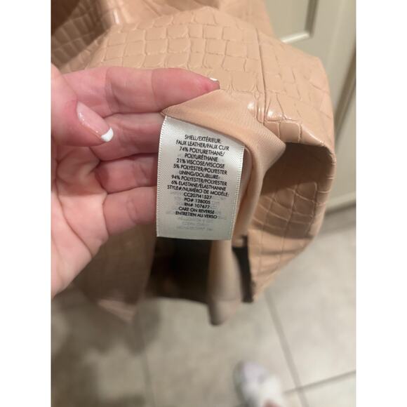 Alice + Olivia Daven snakeskin-effect mini-dress Nude Tan Almond Size 2 - Picture 5 of 7